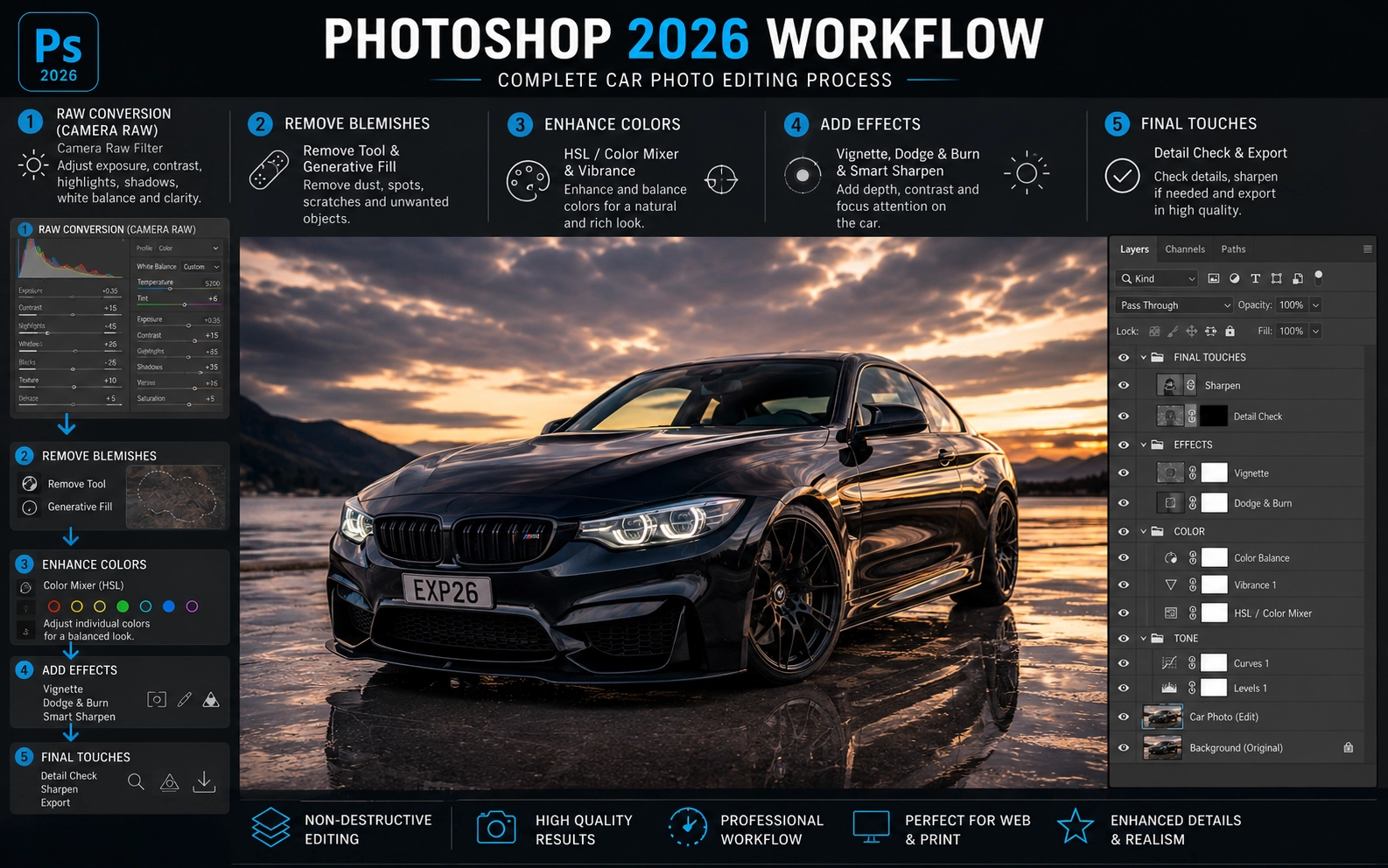 Car photo editing workflow