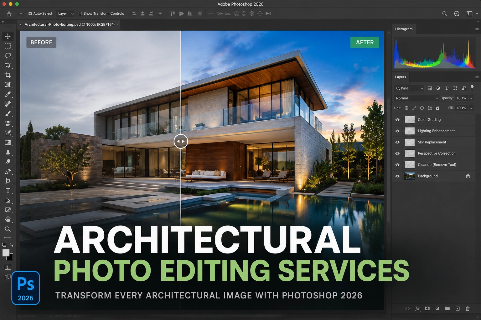 Architectural photo editing services