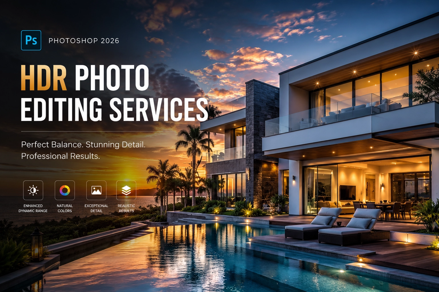 Professional HDR photo editing services for real estate and commercial photography