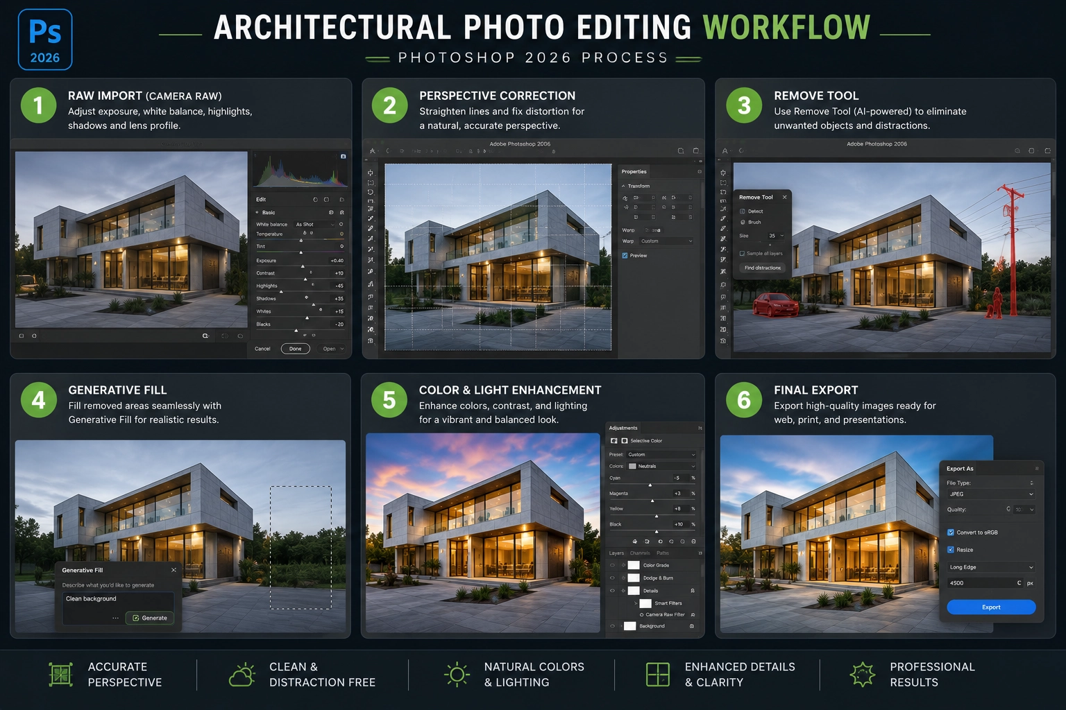 Architectural photo editing workflow