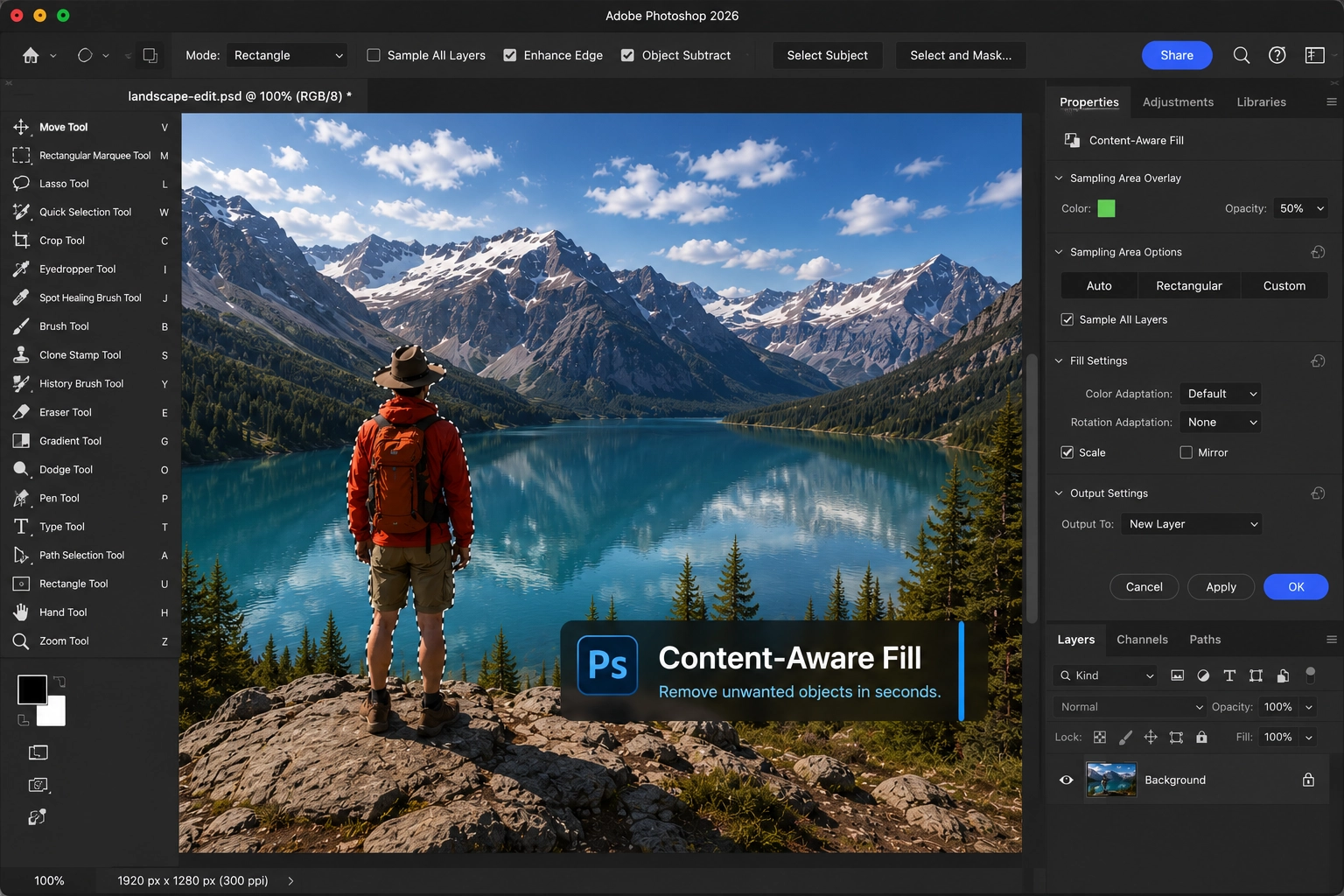 Content-Aware Fill in Photoshop 2026