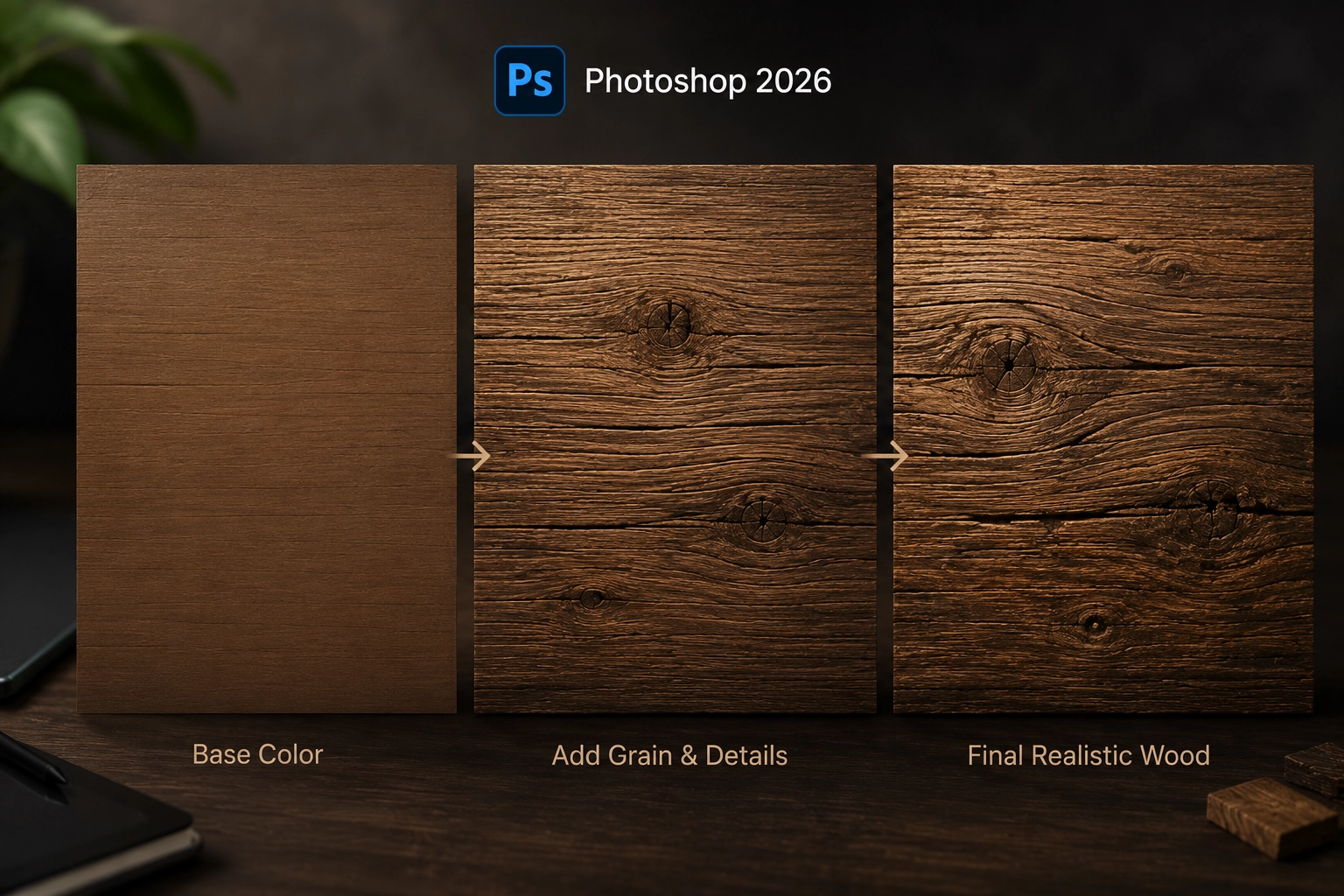Creating realistic wood textures in Photoshop